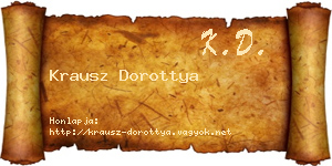 Krausz Dorottya névjegykártya